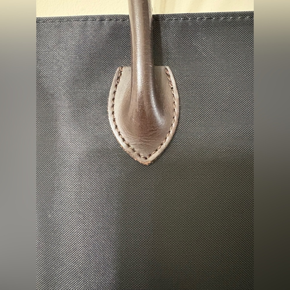 Burberry Black Tote with Check Trim and Brown Handles - Picture 5 of 16